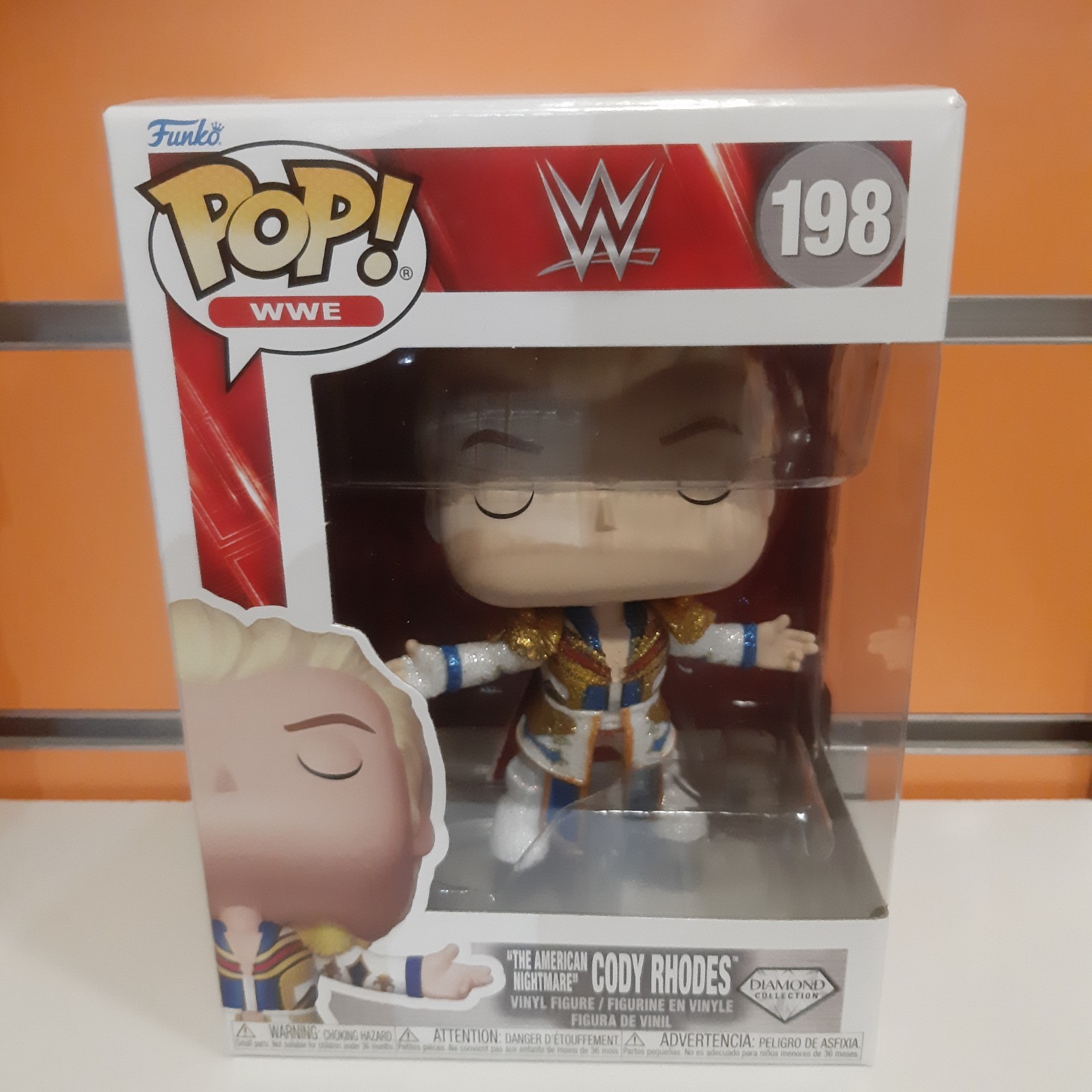 FUNKO POP WWE WRESTLING - CODY RHODES 198 DIAMOND VINYL FIGURE NEW! - Immagine 2