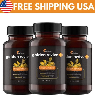 (3 Pack) UpWellness Golden Revive Joint + Support Supplement Featuring Turmeric