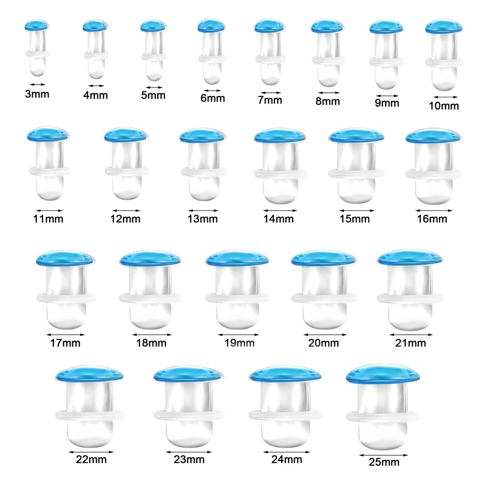 3-25 毫米单喇叭塞隧道玻璃耳规耳垂拉伸穿孔 — 第 4/4 张图片