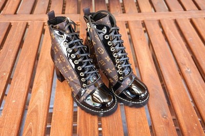 Louis Vuitton Star Trail Ankle Boots Monogram Platform Black Brown EU 39 US 8