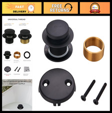 Matte Black Bathtub Drain Conversion Kit, Tip Toe Assembly Overflow Faceplate