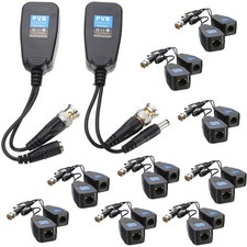 10 Pairs HD-CVI/TVI/AHD Passive Video Balun with Power Connector and RJ45 CAT...
