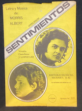 Vtg Sheet Music, Sentimientos, Lee 1974 - ships free