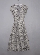 Reformation Dress Large Carina Snake Animal Print Wrap Midi Flowy Boho Cap Slv