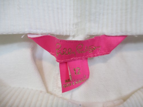 Lilly Pulitzer Ocean Cay hoch geschnitten Denim kurze Schlaghose Resort weiß Größe 12 - Bild 10 von 12