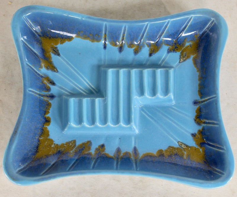 Vintage USA Made Astray 3419 MCM Mid Century Modern Ashtray Blue Color Ashtray
