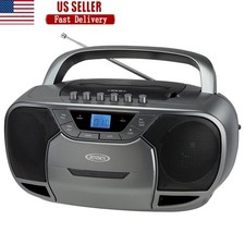 Portable Stereo CD Cassette Player Recorder W/ AM FM Radio Bluetooth Aux Input