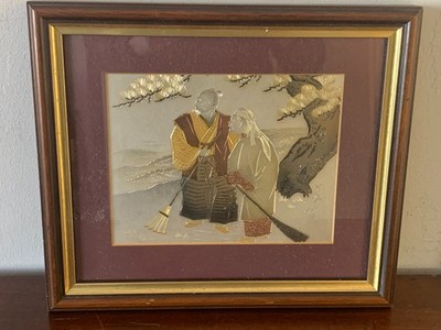 Vintage Japanese Chokin Art gerahmtes Bild, Takasago, CH 201, Metallkunst