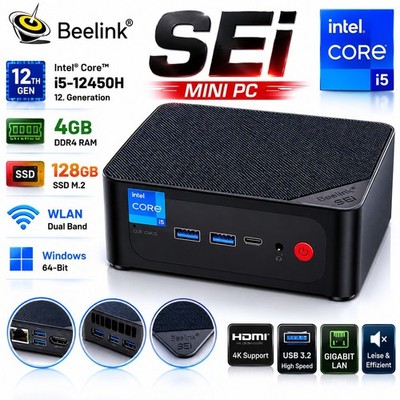   Beelink SEi Mini PC Intel Core i5-12450H 4GB 128GB SSD WLAN   #A2