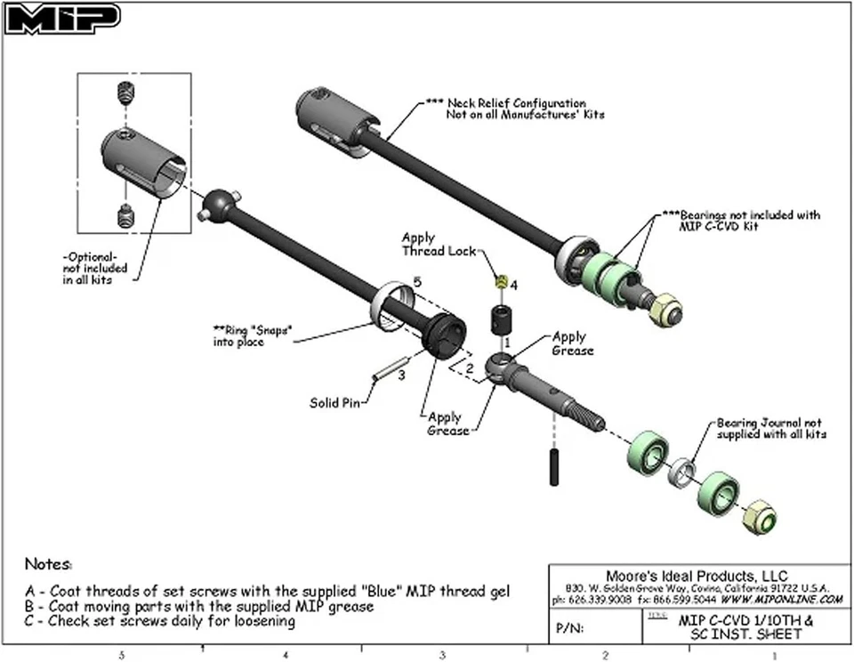 MIP C-CVD Kit Slash 2wd/Nitro Rustler/Nitro Stampede 08106 - Image 4 of 4