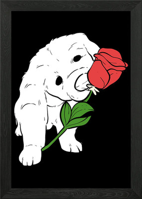 Rose niedliches Tierliebhaber Gif gerahmtes Wandbild Poster Leinwanddruck Bild