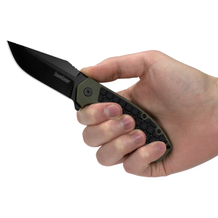 Cuchillo de bolsillo de acero inoxidable Kershaw Knives Faultline 8760 OD verde GRN 8Cr13MoV Foto 4 de 4