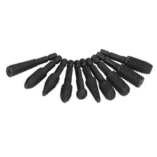 10Pcs 1/4in Shank Rotary Burr Rasp Set Steel Wood DIY Carving File Drill Bits