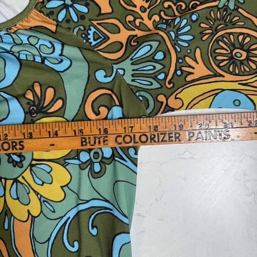 Uncle Frank Anthropologie Dress Boho Retro 70’s Blue Floral Shift Peasant M Knee - Picture 12 of 19