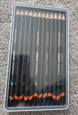 Derwent 12 Graphic Soft Pencils in Tin Still Sealed 