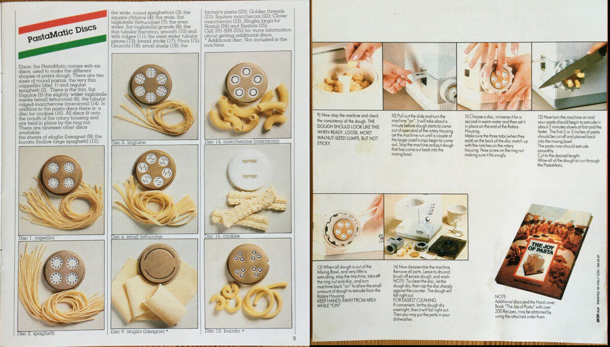 SIMAC PASTAMATIC ELECTRIC PASTA MAKER, MX700, WITH ACCESSORIES - Helia Beer  Co