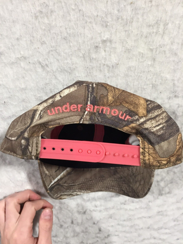 Under Armour Baseball Cap Hat Womens Adjustable Camo Pink Logo - Picture 3 of 4