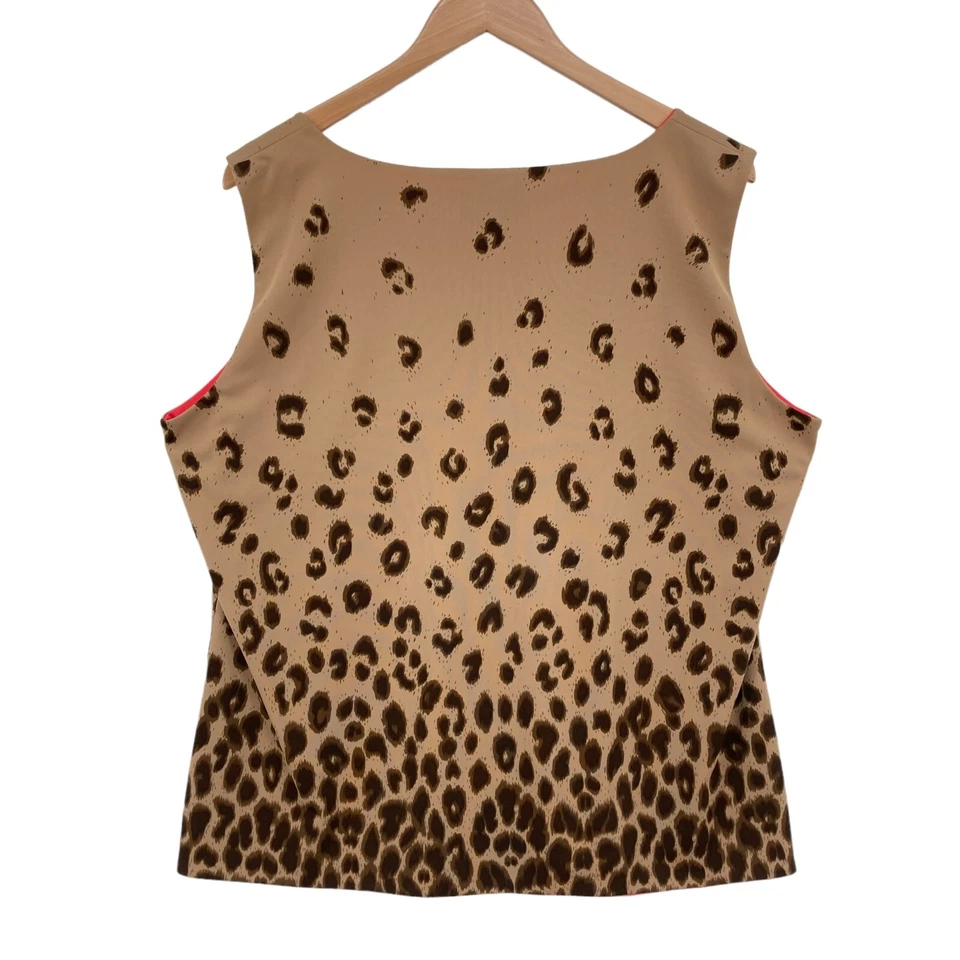 1X Pullover Randolph Duke Tank Mujer Marrón Estampado Animal Sin Mangas Cuello Redondo Foto 2 de 4