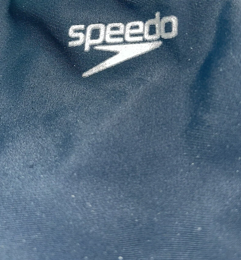 Traje de baño Speedo niñas malla empalme correa gruesa de una pieza talla 8 gris azul Foto 3 de 4