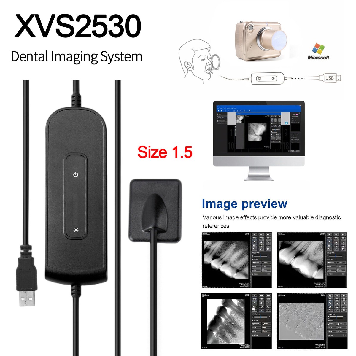 Dental Xray Digital Imaging System Xray /RVG X-Ray Sensor