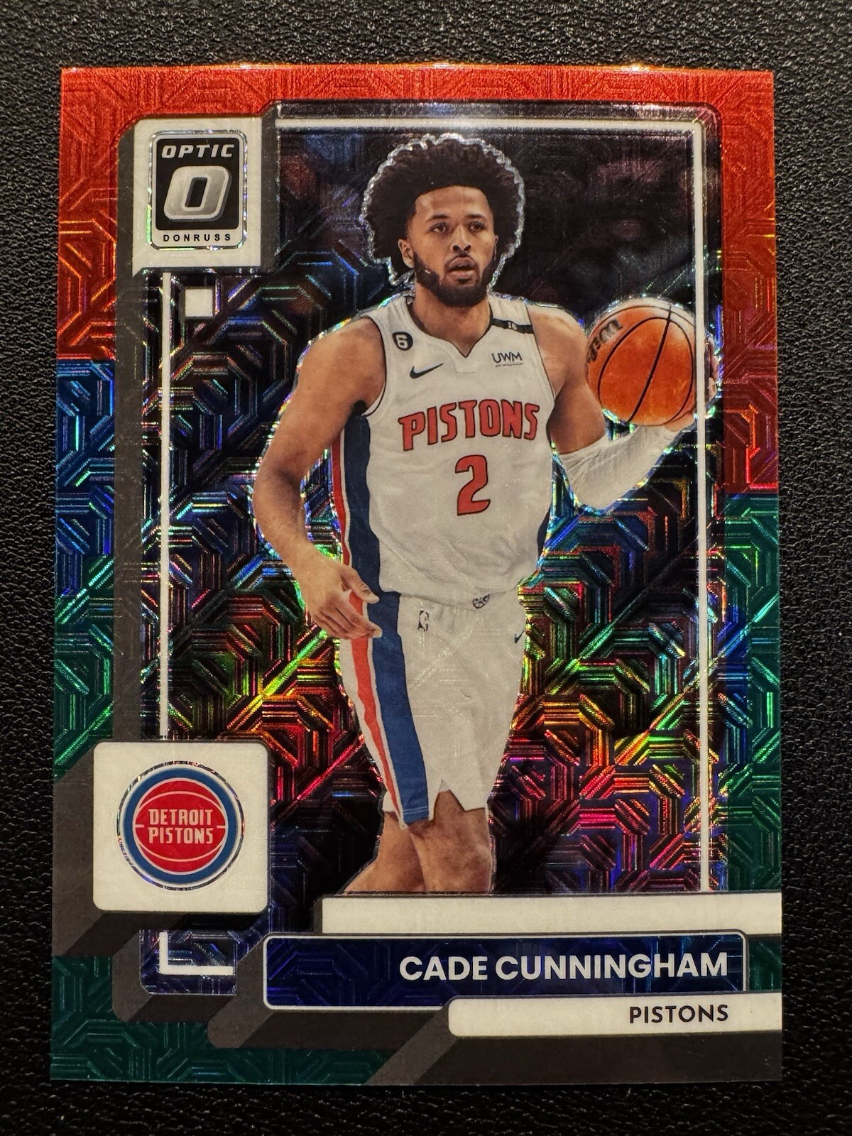 2022-23 CADE CUNNINGHAM DONRUSS OPTIC RED GREEN CHOICE #92 PISTONS