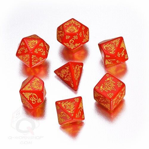 Pathfinder Curse Of The Crimson Throne Cubo - 7 Pezzo - Rosso E Giallo - Foto 1 di 1