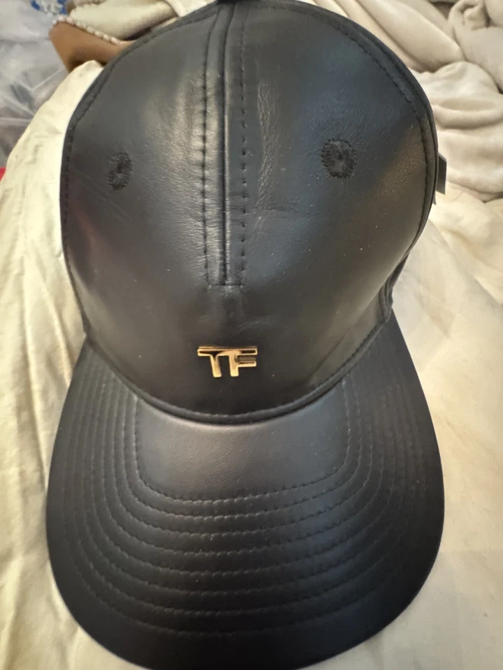 Gorra de béisbol TOM FORD de cuero de becerro TF Bk gorra ajustable nueva con etiquetas Foto 2 de 4