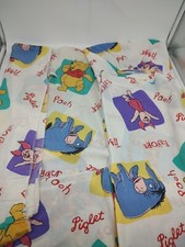 RARE Disney Pooh Crib Half Fitted/Half Flat fitted Sheet Little Bedding 1996