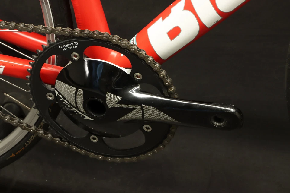 Bicicleta de pista Bianchi Super Pista 51cm engrenagem fixa vermelho/branco uso leve - Imagem 2 de 4