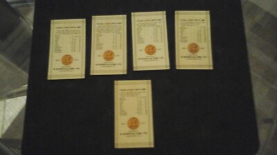 B.Morris Zigaretten. Horoskop ''Deine Glücksdaten sind''.( 5 Karten )