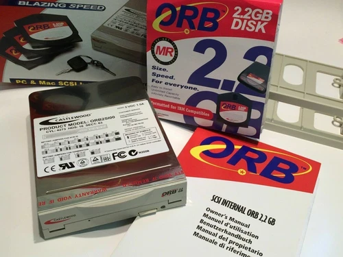 ORB CASTLEWOOD 2.2GB REMOVABLE MEDIA ULTRA SCSI BACKUP KIT NEW ac2c4