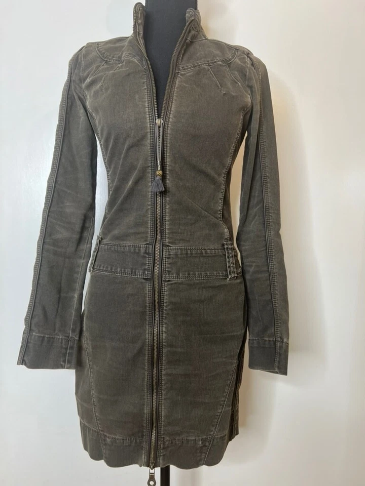 Diesel Women's Corduroy Military-Style Jacket/Dress with Tassel Details-Size XS - Image 3 of 4