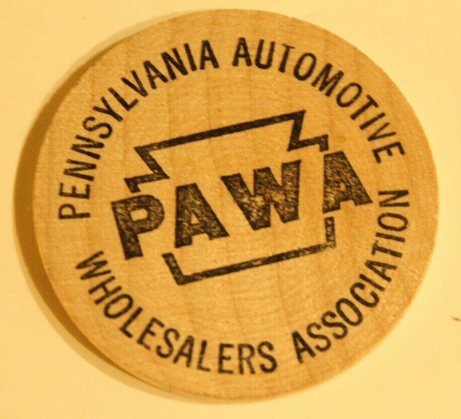 Vintage Pawa Wooden Nickel Automotive Wholesalers Association