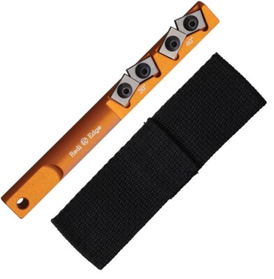 Redi Edge Orange Aluminum 2 Position Sharpener Duromite For Straight-Edge Knives