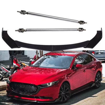 For Mazda 3 Mazda3 Front Bumper Spoiler Lip Splitter Body Kit Glossy