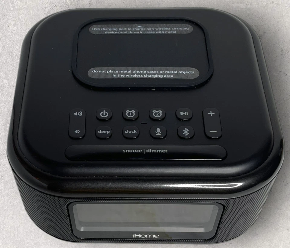 iHome iBTW23 беспроводная зарядка Bluetooth будильник протестирован без шнура питания - Изображение 2 из 4