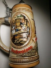 Anheuser Busch Budweiser Lidded Beer Stein Limited Edition "D" Series Numbered