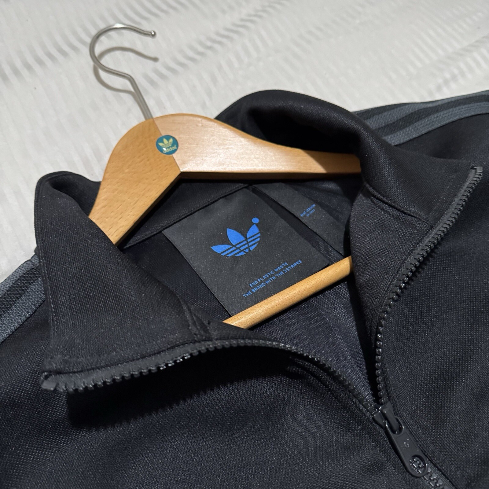 adidas Originals 83-C Medium Black Blue Version Premium Track Top Jacket Rare image 7