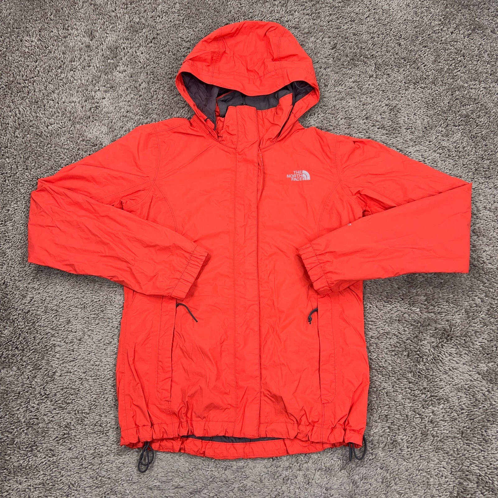 The North Face Resolve Rain Jacket for Women in Small Orange Hiking Camping Gear