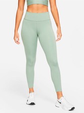 NIKE ONE DRI F WOMENS TRAINING TIGHT FIT MID R GRAPHIC LEGGINGS GREEN DD5407-NWT