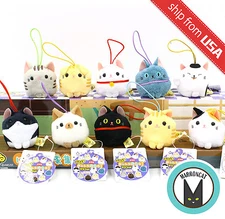Japan AMUSE Puchimaru Cat Neko Nyanko-tai Mini Mascot Plush Phone Strap Kawaii