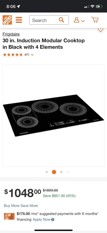 Frigidaire Gallery 4-Burner Induction Cooktop - Black (FGIC3066TB) - Image 3 of 4