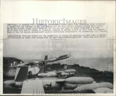 #ad 1965 Press Photo Surface to Air Missile Test with Drone as Target South Vietnam $24.99