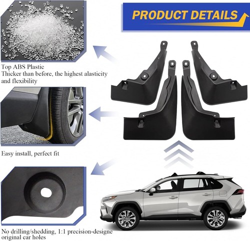 For 2019-2023 Toyota RAV4 Front and Rear Mud Flaps Molded Splash Guards Set of 4 - Foto 8 di 12