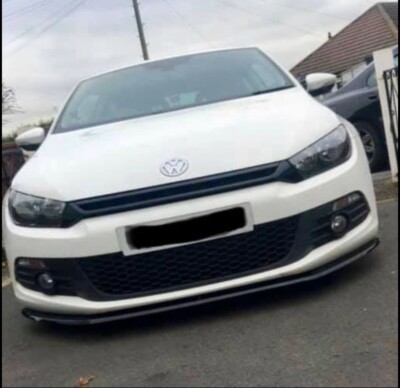 VW SCIROCCO MK3 (08-14) FRONT LIP SPLITTER (gloss Black Abs Plastic )
