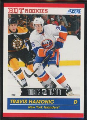 2010-11 Score Rookies & Traded Travis Hamonic Rookie Islanders Canucks #618