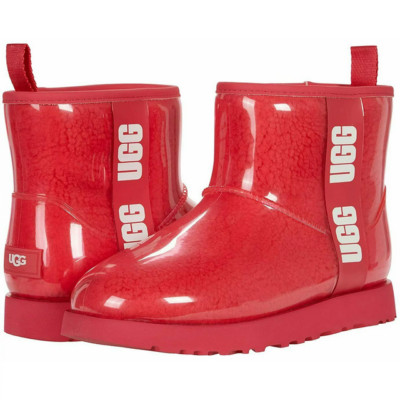 UGG 1113190 Classic Clear Mini Women's Waterproof Ankle Boots red 6 M