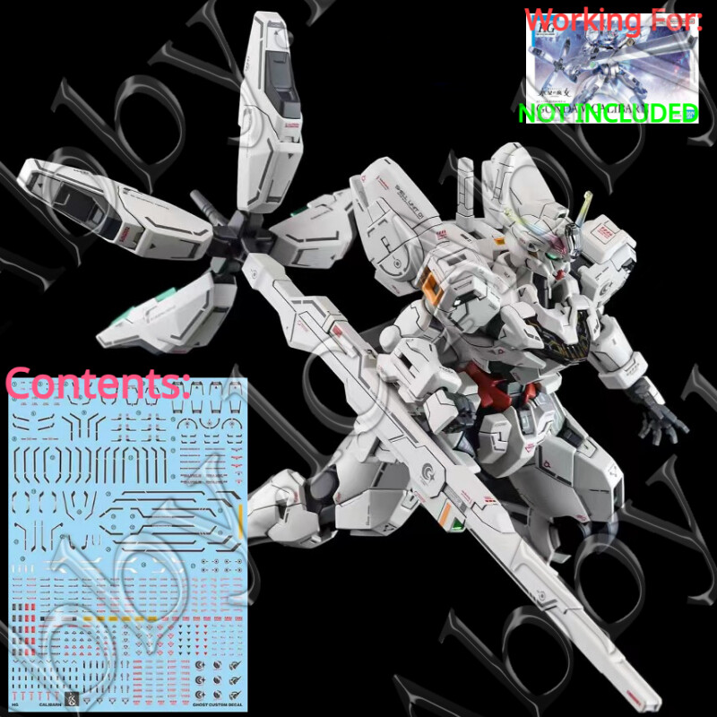 For HG 1/144 Calibarn WaterSlide UV Light Reactive Decal X-EX01