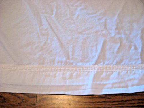 HOTEL COLLECTION 100% Pima Cotton White Flat Sheet w/ Double Stitching Border/K - Picture 1 of 3