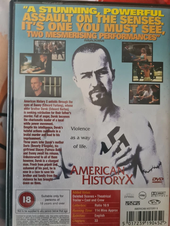 American History X (DVD, 1999) - Image 2 of 2